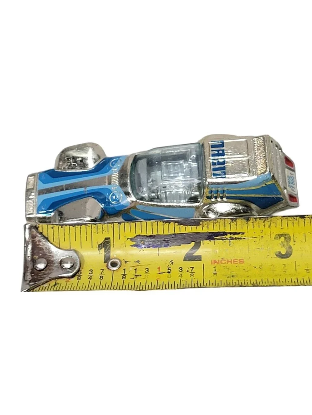 1980 Kenner CPG Prod Corp No.1027 Silver Blue NA 217 Die-cast Race Car OH plate
